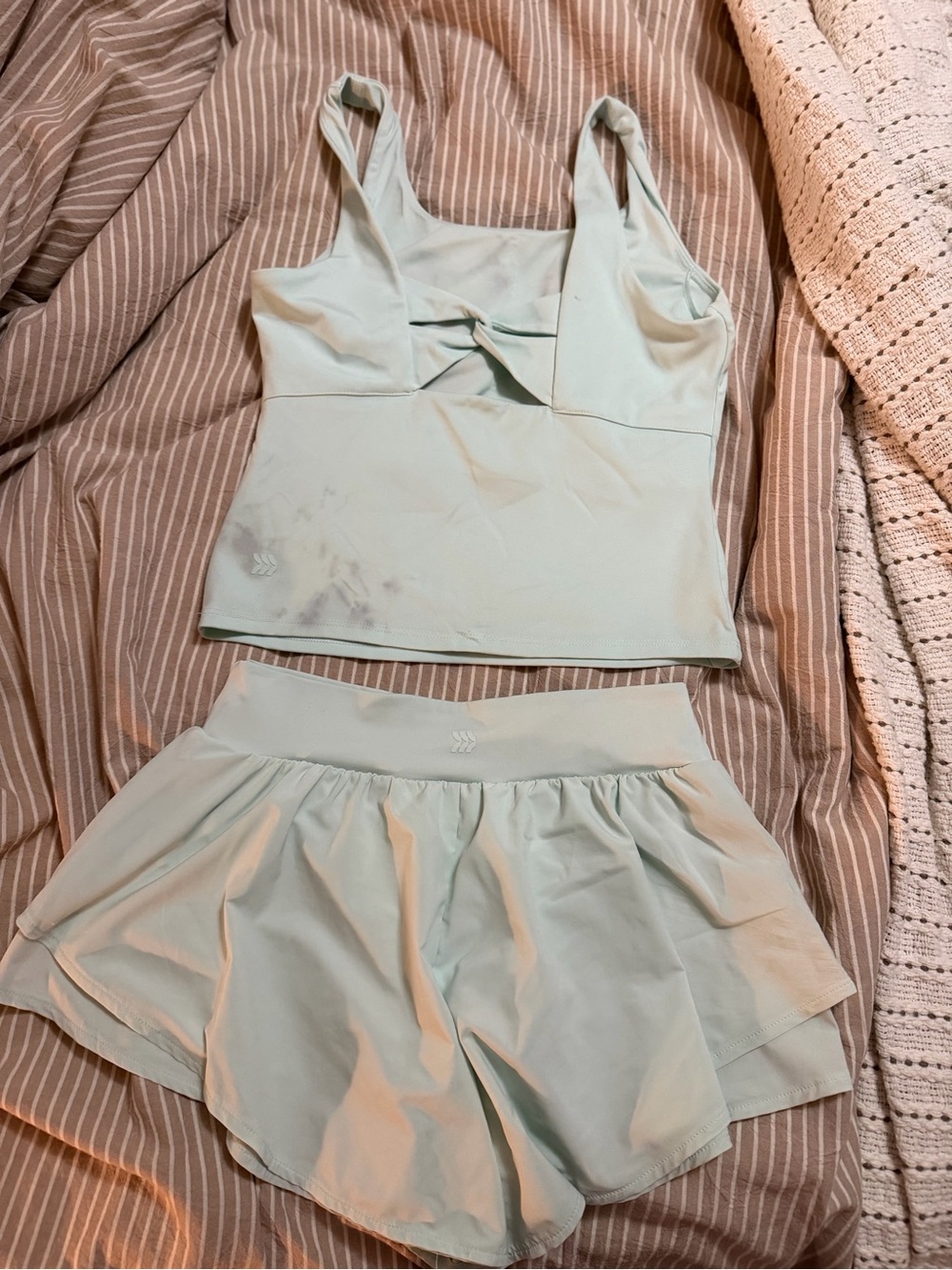 Light Mint Active Tank & Skort Set - girls